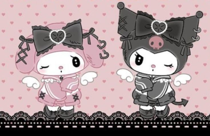 Loly Gothic Rabbit Sanrio, My Melody Jirai Kei Wallpaper, Jirai Kei My Melody, Jirai Kei Wallpaper Desktop, Kuromi Phone Theme, Goth My Melody, Kuromi Laptop Wallpaper, Jirai Kei Wallpaper, Kuromi And My Melody