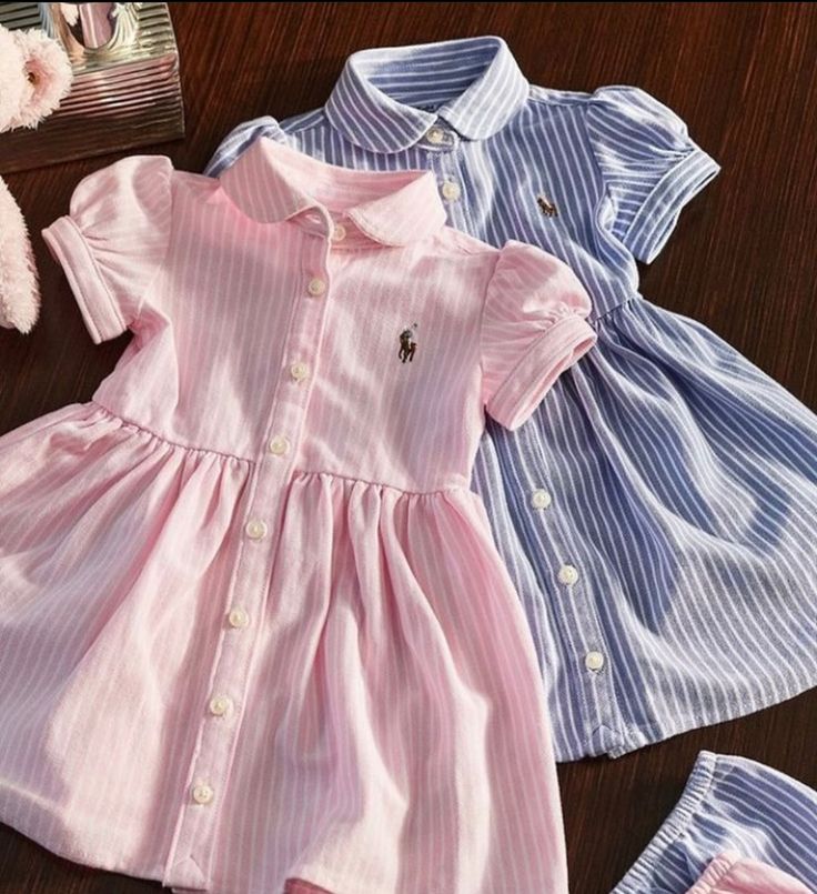 Old Money Baby Outfits, Chanel Baby Clothes, Coquette Baby Clothes, Ralph Lauren Baby Girl, Carters Baby Girl Clothes, Kids Dress Wear, Baby Dress Design, Oxford Dress, Smocked Dress