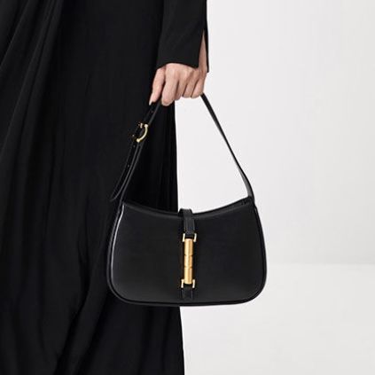 cesia metallic accent shoulder bag Charles And Keith Bags, Charles And Keith, Shoulder Bag Outfit, Bag Outfit, Charles Keith, Bags Designer Fashion, Metallic Accents, Cloth Bags, Luxury Bags