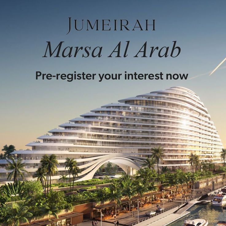 an advertisement for the project, which is set to be built in marsa al - arab