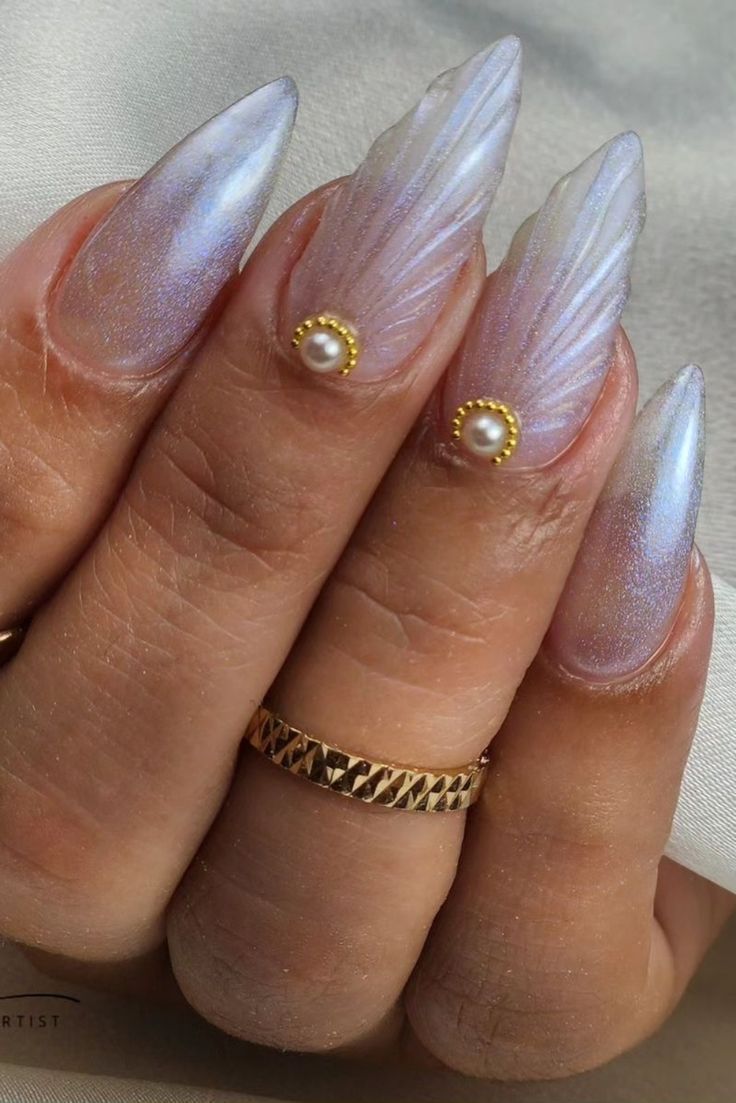 pearl shell sea nails Summer Nail, Nail Art, Nails, Gold, Beauty, Art, Nail Arts