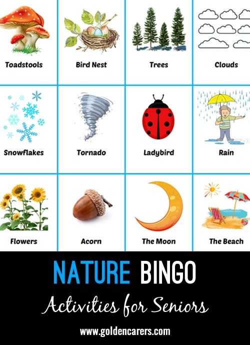 Nature Bingo Nature Color Hunt, Nature Bingo Printable, Harvest Bingo Free Printable, Earth Day Bingo Free Printable, Nature Bingo, Nursing Home Activities, Running Program, Activity Director, Elderly Activities