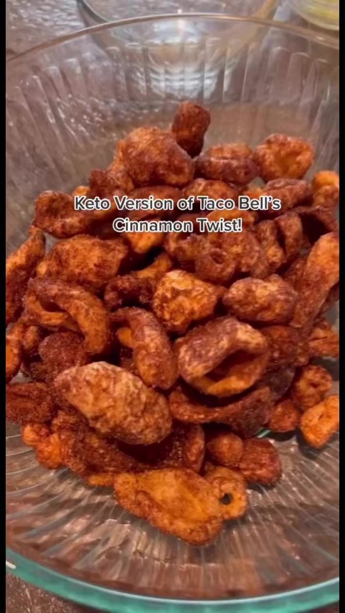 some kind of fried food in a glass bowl