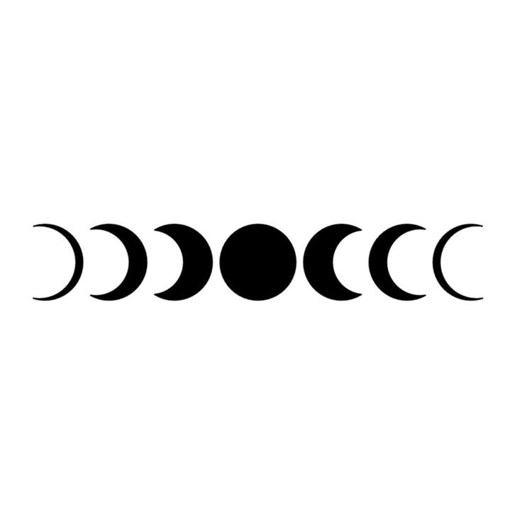 four phases of the moon in black and white