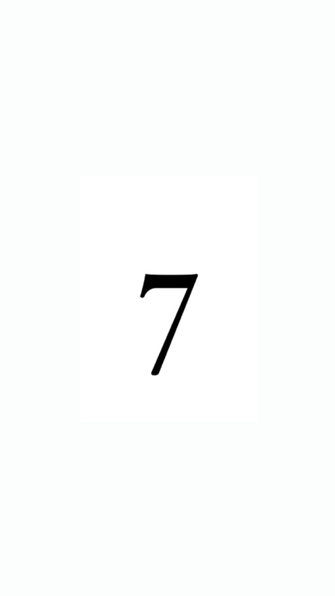 the number seven is written in black on a white background