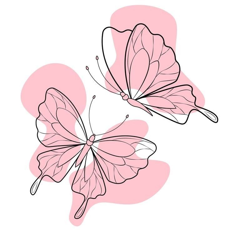 two pink butterflies flying in the air