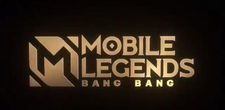 the logo for mobile legendds bang bang is lit up in black and gold colors