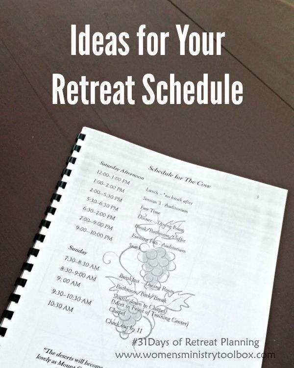 a notepad with the words ideas for your rereat schedule on it