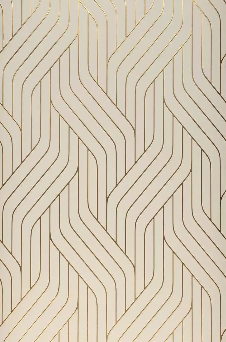 an abstract white and gold wallpaper with wavy lines in the center, as if it were made out of paper