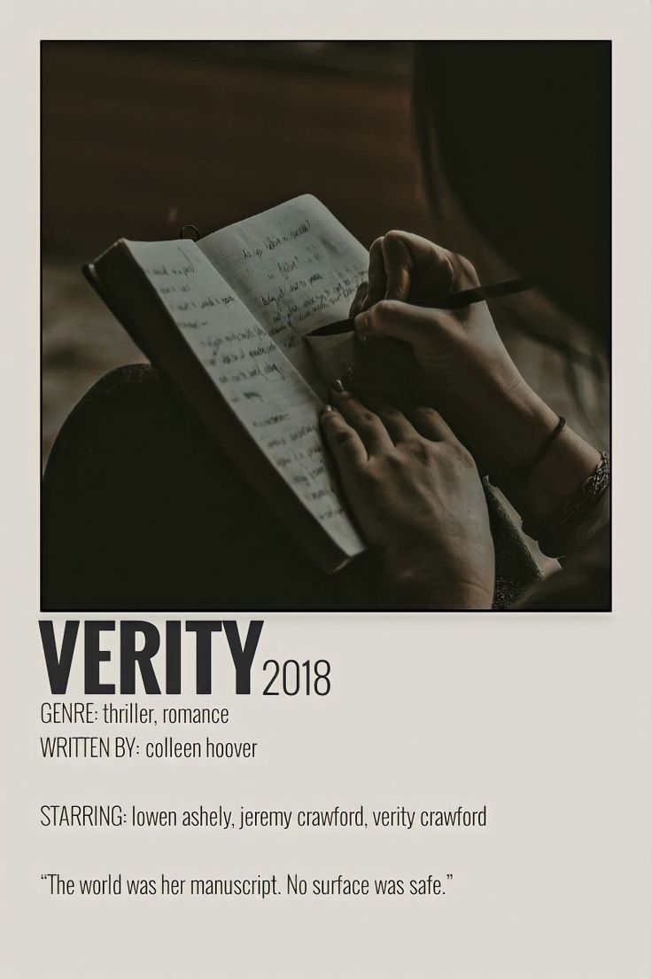 a person holding a pen and writing on a book with the words verity written in it