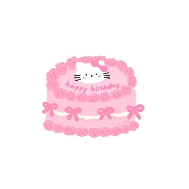 a hello kitty birthday cake with pink icing