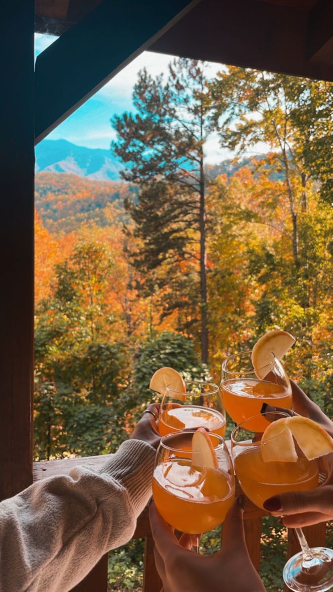 Cabin Trip Birthday Ideas, Fall Trip Aesthetic, Fall Cabin Bachelorette Party Ideas, Birthday In The Mountains, Camping Girls Trip, Birthday Cabin Weekend, Cabin Trip Food, Camp Bachelorette Aesthetic, Cabin Party Aesthetic