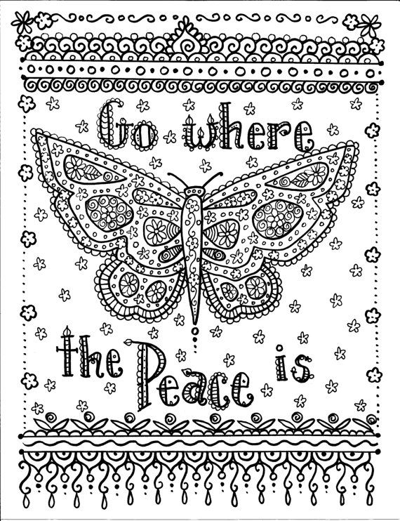 a black and white drawing of a butterfly with the words, no where the peace is