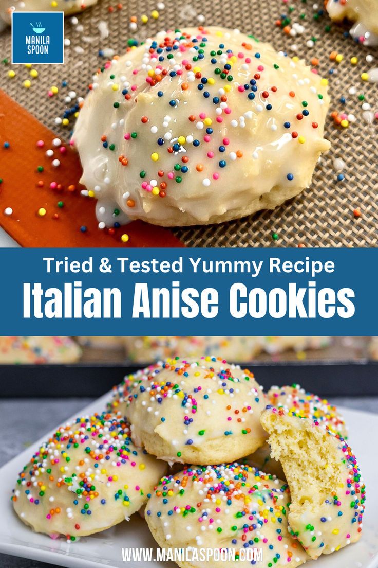 Italian Anise Cookies Anise Cookie Recipe, Italian Anise Cookies, Italian Christmas Cookie Recipes, Edible Holiday Gifts, Anise Cookies, Italian Christmas Cookies, Holiday Sweets, Dessert Bites, Dipped Cookies