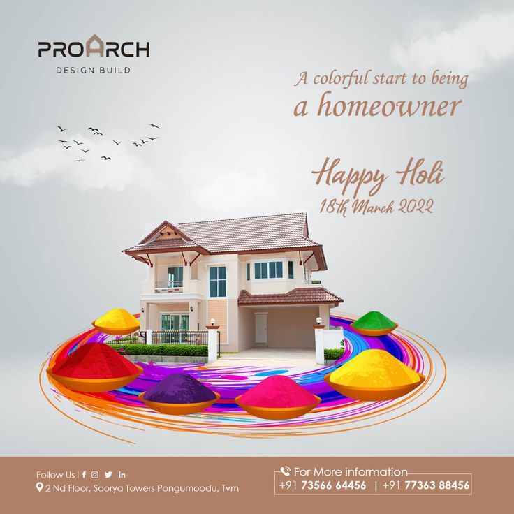 an advertisement for a homeowner happy holi month with a house in the background