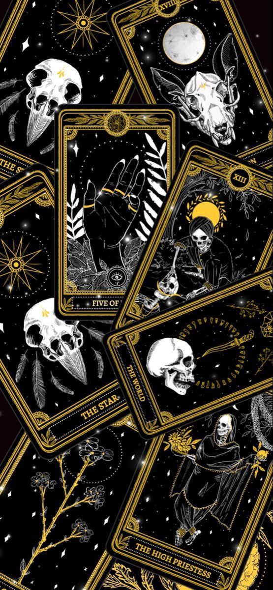 the taroti card deck is full of skulls and stars