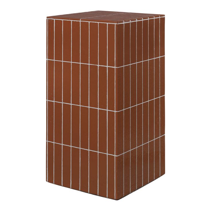 a tall brown brick tower on a white background