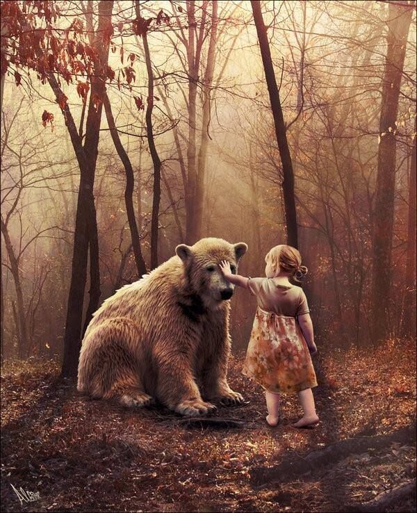 i miss you... Love Bear, Bear Art, Arte Fantasy, Arte Animal, Perfect World, Cute Bear, Pics Art, Brown Bear, In The Woods