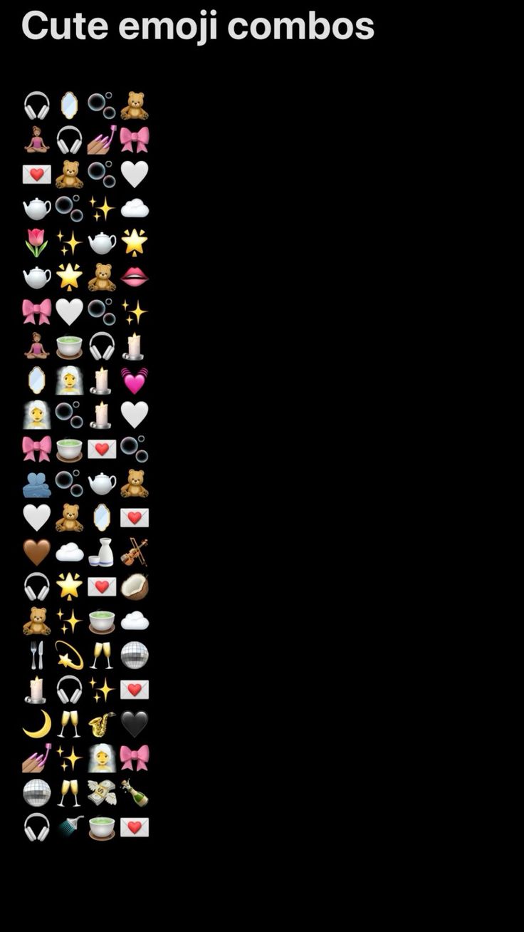 Cute emoji combos Nighttime Emoji Combos, Makeup Emoji Combo, Valentine’s Day Emoji Combos, Pretty Emoji Combos, January Emoji Combos, Emoji Astetics Combo, Vanilla Girl Emoji Combos, Reading Emoji Combo, New Years Emoji Combos