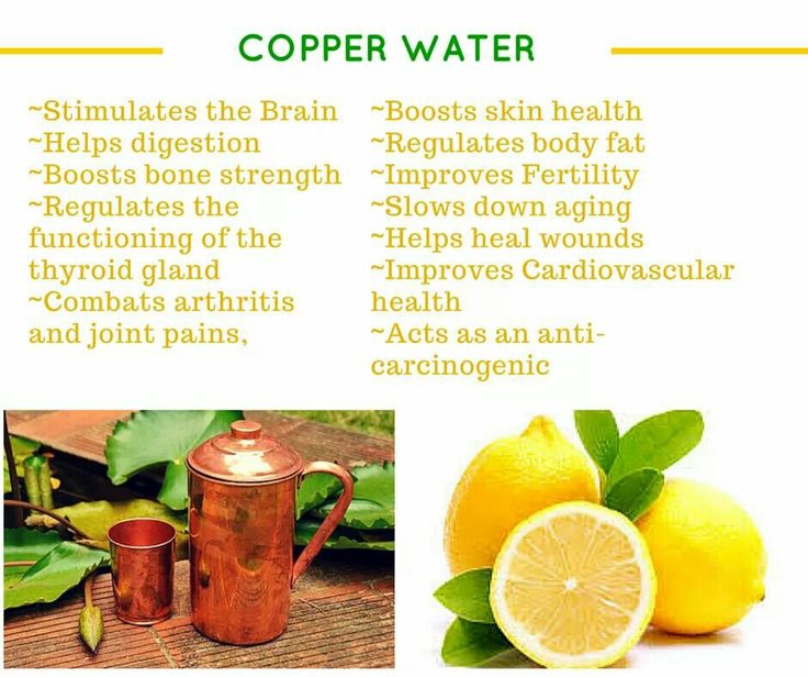 the health benefits of copper water are shown in this graphic above it's caption