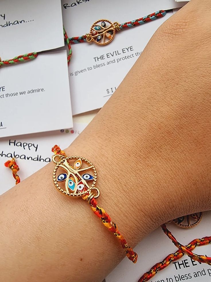 Rakhi Design, Evil Eye, Diy And Crafts, Gold Bracelet, Design