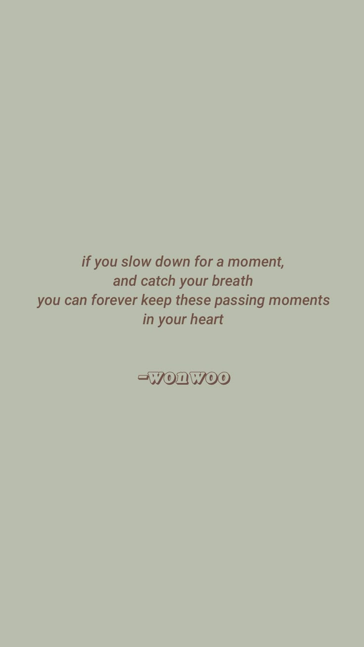 a quote on a gray background that says if you slow down for a moment, and catch your breath