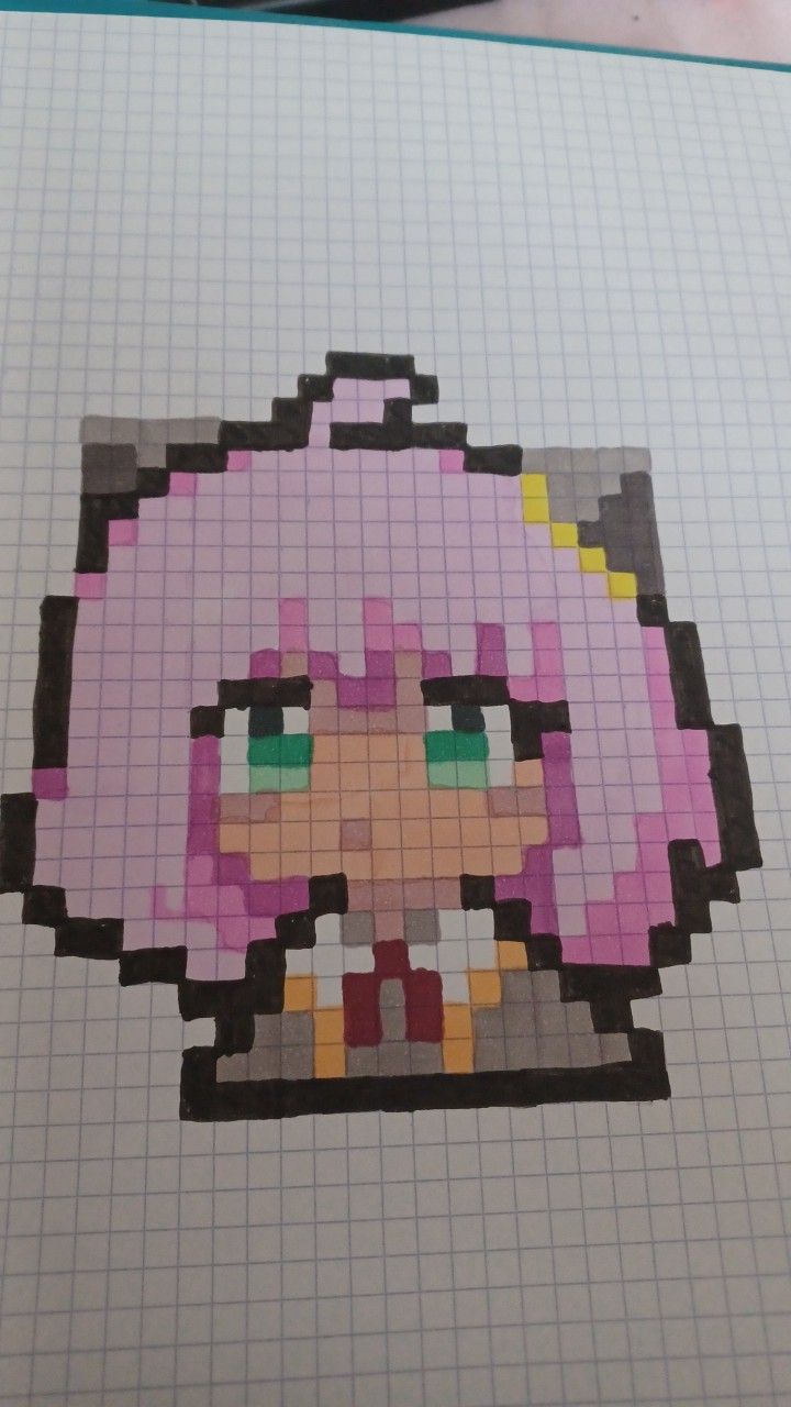 Annia en pixel art Pixel Art Anime Easy, Pixel Art Cute Kawaii, Cute Pixel Art Kawaii, Pixel Art Manga, Pixel Kawaii, Pixel Art Kawaii, Graph Paper Drawings, Easy Pixel Art, Pixel Drawing