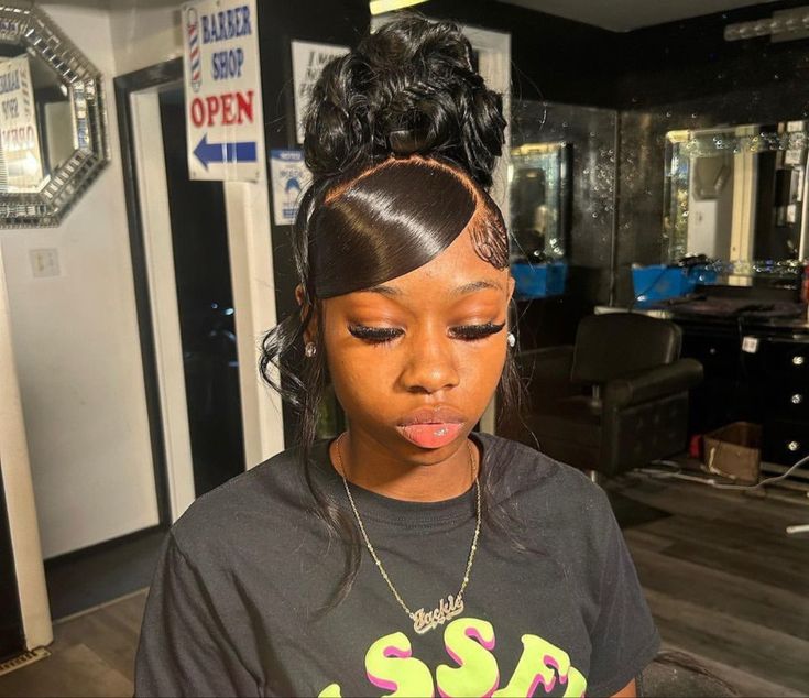 Prom Hair Updo Elegant, Prom Hair Updo, Sleek Ponytail Hairstyles, Birthday Hairstyles, Black Ponytail Hairstyles, Box Braids Hairstyles For Black Women, Quick Weave Hairstyles, Dyed Hair Inspiration, Birthday Hair