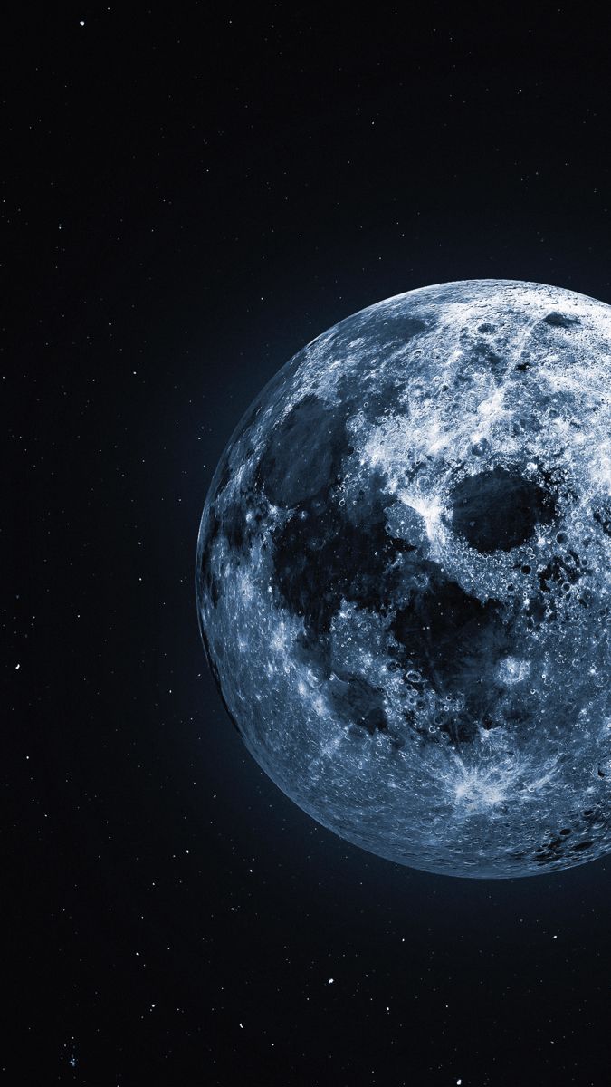 an artist's rendering of the moon in space