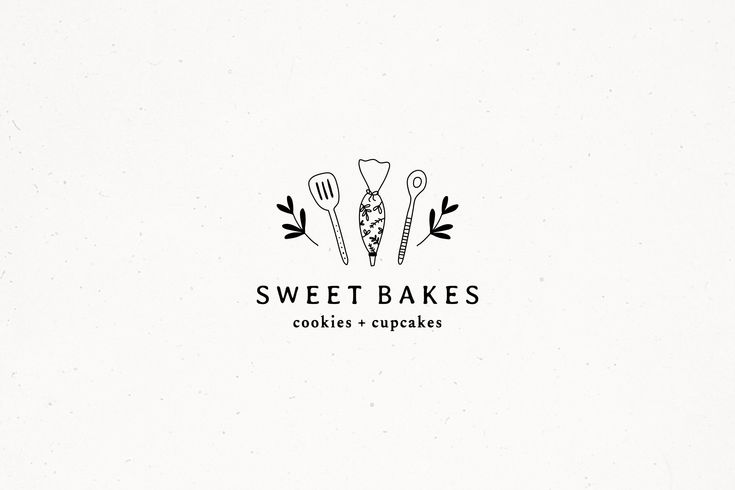 the logo for sweet bakes cookies and cupcakes is designed with hand drawn doodles