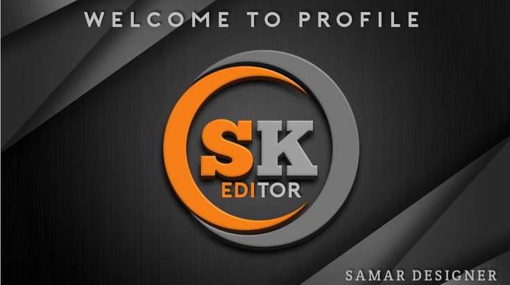 a black and orange business card with the sk editor logo