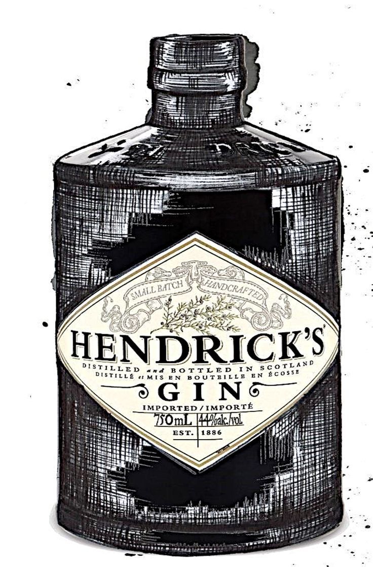 a bottle of hendrock's gin is shown in this illustration from the book