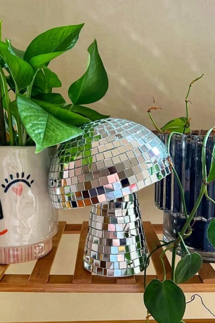 Disco ball art,disco ball craft,disco ball diy,disco ball craft decor, mirror disco art,mirror art,party gift, Disco Home Decor, Disco Mushroom, Living Room Bed, Colourful Living Room, Bed In Living Room, Room Bed, Meditation Room, Office Room, Disco Ball