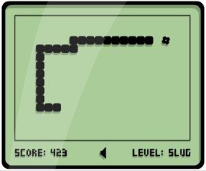 an old computer game screen with the words score hb and level - slug on it