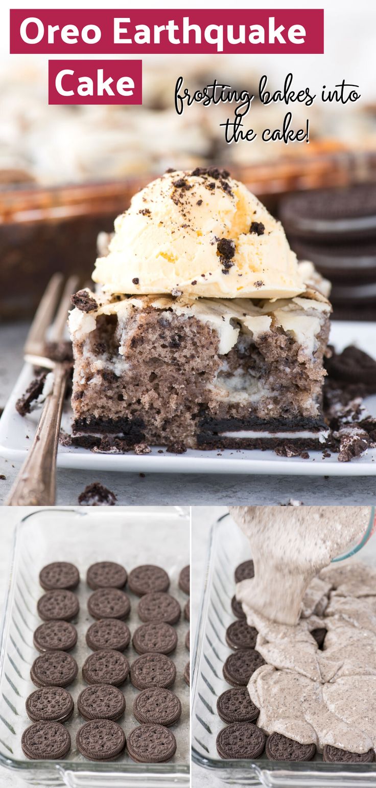 Oreo Cake From Box Cake Mixes, Oreo Cream Cheese Dessert, Oreo Deserts, Earthquake Cake Recipes, Oreo Desserts, Earthquake Cake, Cake Mix Desserts, Cookies And Cream Cake, Cookies Bars