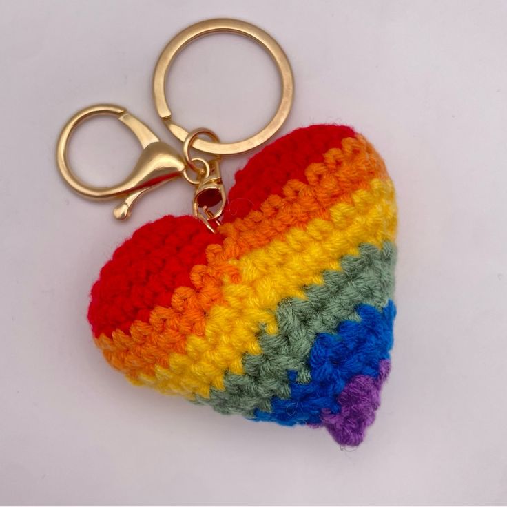 Condition: Brand New! Never Used. Packaging: Will Be Repackaged In My Own Boutique Style Packaging Prior To Shipment. Description: Gold-Toned Hardware. Handmade Crocheted Rainbow Heart Plush. Can Be Used As A Bag Charm Or Keychain. Size: Please See Photos For Approximate Measurements. Pricing: Offers Are Always Invited In My Closet! Multiples Available (***While Supplies Last***). Please Create A Bundle And Comment There To Inquire About Purchasing More Than One If You Don’t See More Than One Ac Crocheted Rainbow, Heart Plush, Crochet Rainbow, Large Silk Scarf, Heart Socks, Rainbow Crochet, Stretch Headband, Heart Bag, Bag Charms