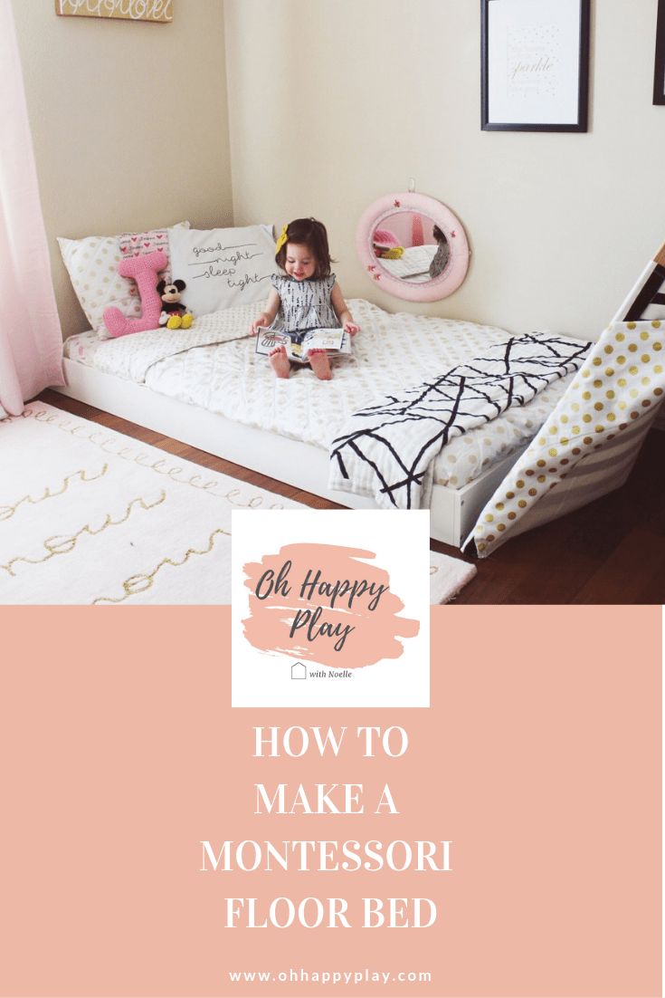 How to make a Montessori Floor Bed. The best DIY you can find on Floor beds! #Montessori #floorbed #DIY #beds #kidsrooms Twin Bed Floor Ideas, Floor Bed Without Frame, Ikea Tarva Floor Bed, Low Bed For Toddler, Toddler Bed Full Size, Floor Mattress Nursery, Toddler Floor Bed Twin Size, Cheap Floor Bed, Toddler Room Full Bed