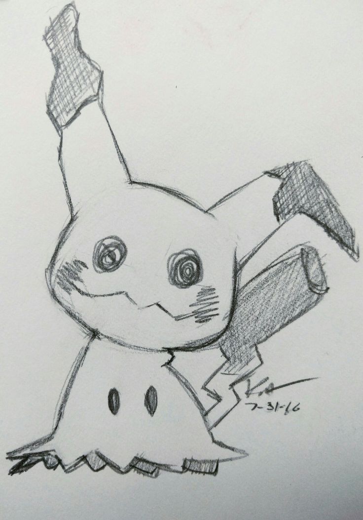 a drawing of a pikachu with one leg in the air and another arm out