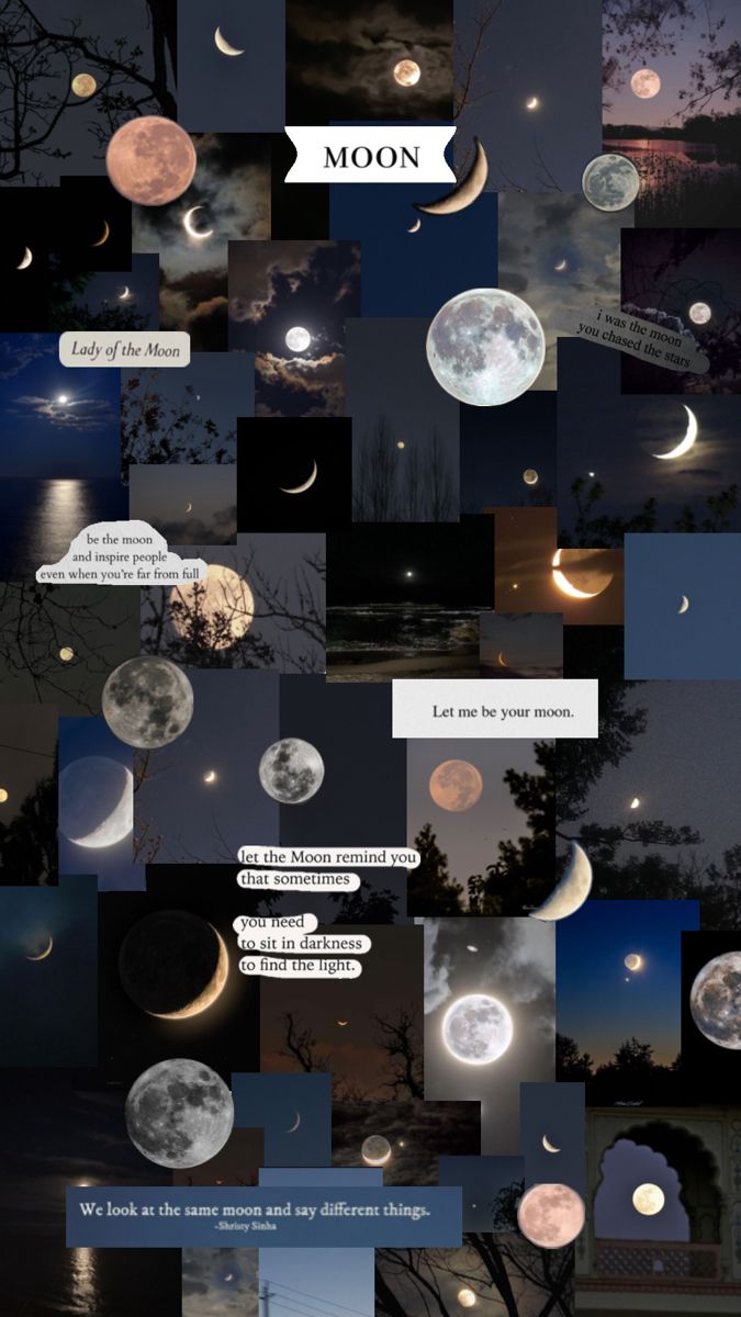 a collage of moon images with the caption's above them and below it