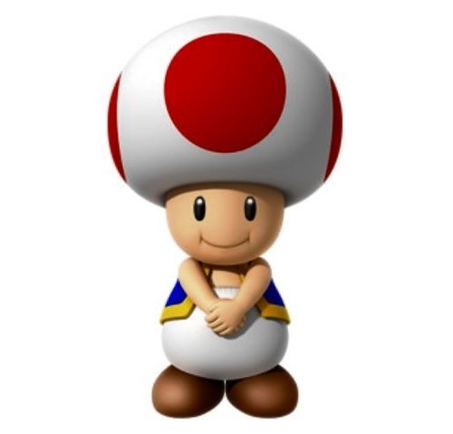 an image of a person with a mushroom on it's head and hands behind his back