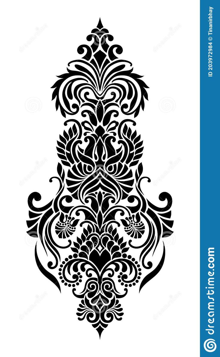 an ornate black and white pattern on a white background stock photo - image 34987