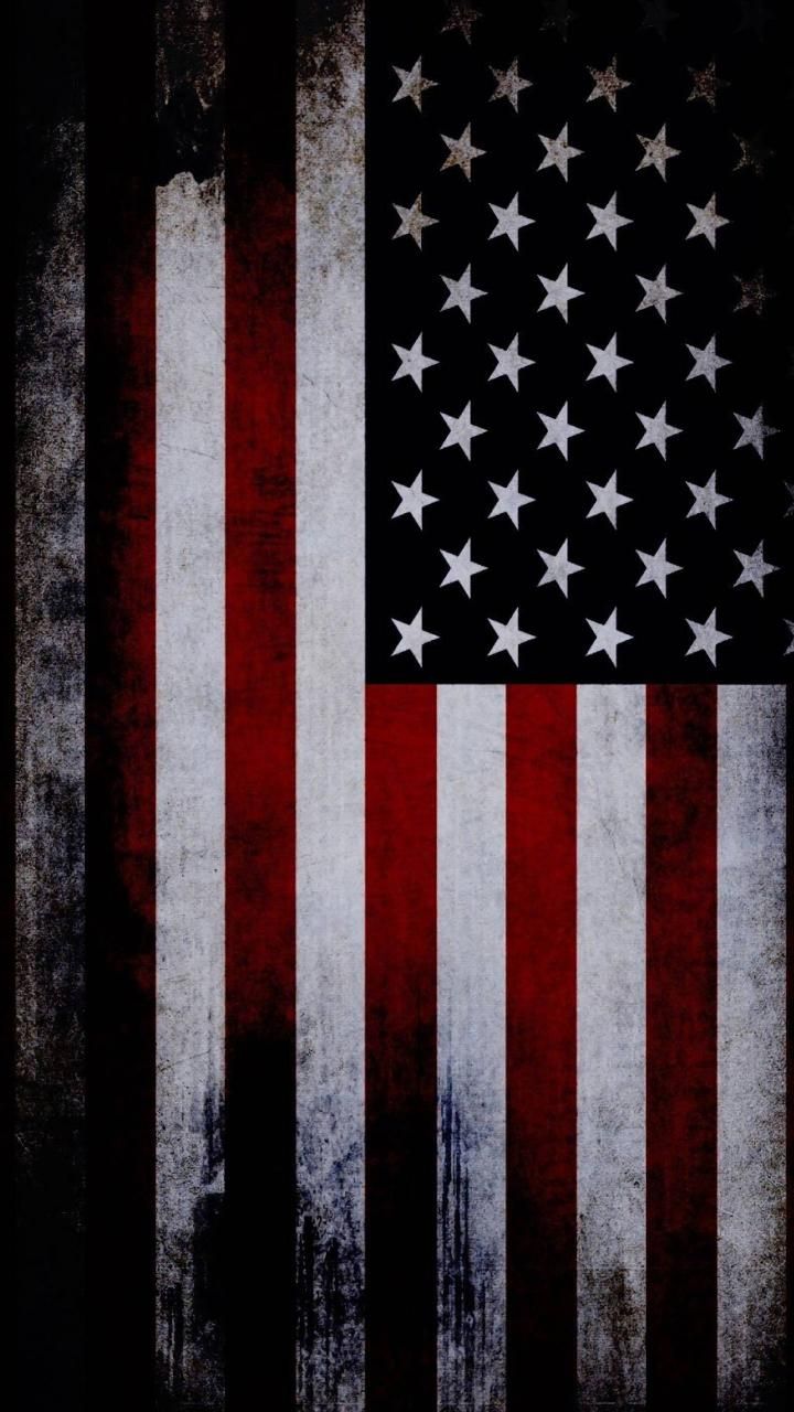 the american flag is painted on an old, grungy wallpaper with white stars