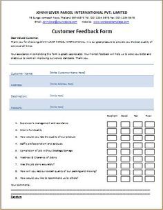 a form for customer satisfaction in the form of a customer's information form,