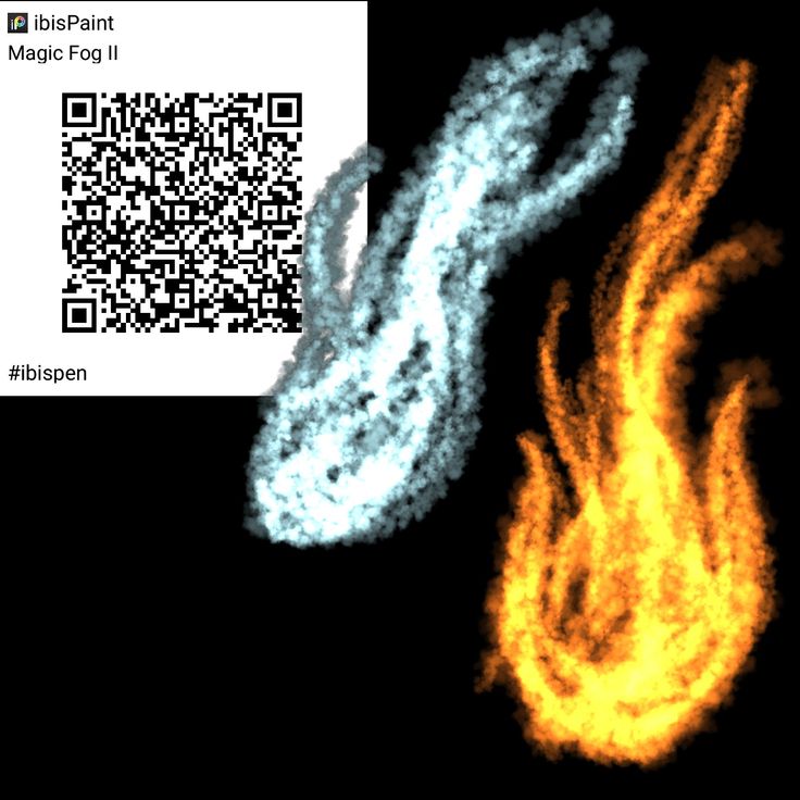 an image of a fire and a qr code on the screen with text reading magic fog ii