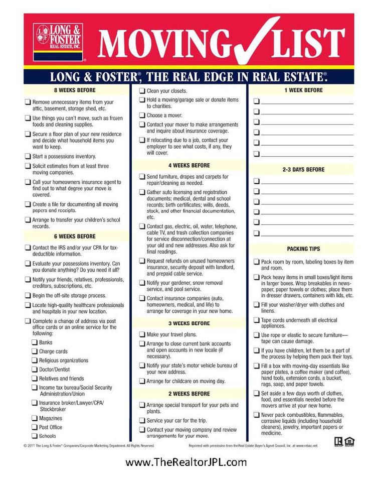 the moving list for real estate