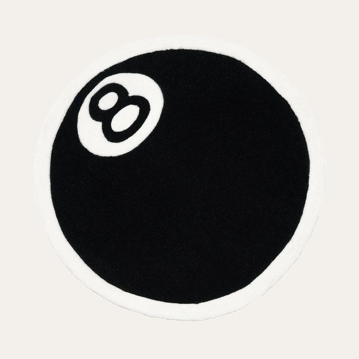 a black and white ball with the number eight on it