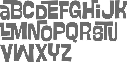 the letters and numbers are made up of different shapes, sizes, and fonts