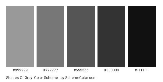 the shades of gray are shown in this graphic style, and each color is different