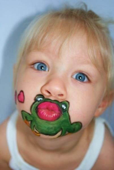 Frog Face, Halloweenský Makeup, Face Painting Easy, Kids Face Paint, Cool Face, Makijaż Smokey Eye, Face Painting Designs, Painting For Kids, Face Art