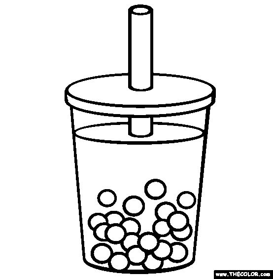 a cup filled with bubbles coloring page